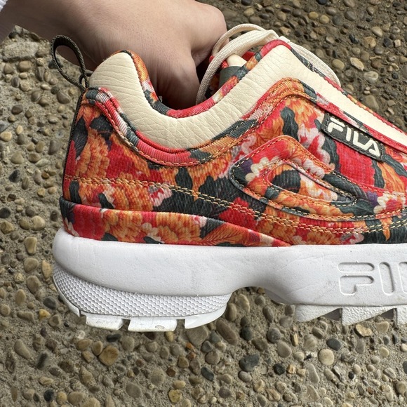Fila Disruptor 2 Women’s Floral Textile Chunky Sneakers Size 7‎ Red Pattern - Picture 4 of 13